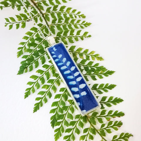 Maidenhair - silver plated pendant and necklace