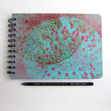 Original Monoprint Bound Mixed Media A5 Notebook – 220gsm Seawhite Paper (20 Pages / 40 Sides) - lace