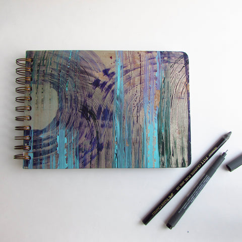 Original Monoprint Bound All Media A5 Notebook – 160gsm Seawhite Paper (50 Pages / 100 Sides) - track