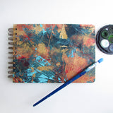 Original Monoprint Bound All Media A5 Notebook – 160gsm Seawhite Paper (50 Pages / 100 Sides) - abstraction
