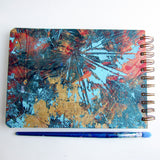 Original Monoprint Bound All Media A5 Notebook – 160gsm Seawhite Paper (50 Pages / 100 Sides) - abstraction
