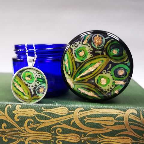 Millefiori Pod Trinket Pot and Pendant Set