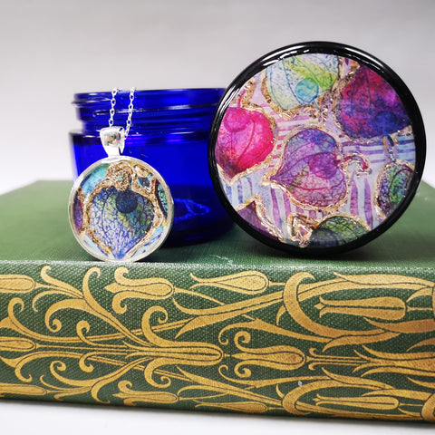 Chinese Lantern Trinket Pot and Pendant Set