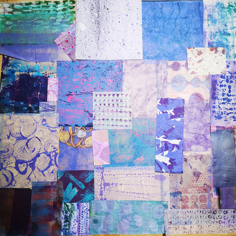 Purple - Mixed Media Collage paper pack - great for craft projects