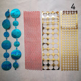 Punchinella and glitter strips for gel plate texture making