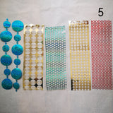 Punchinella and glitter strips for gel plate texture making