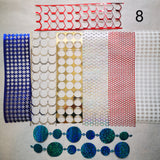 Punchinella and glitter strips for gel plate texture making