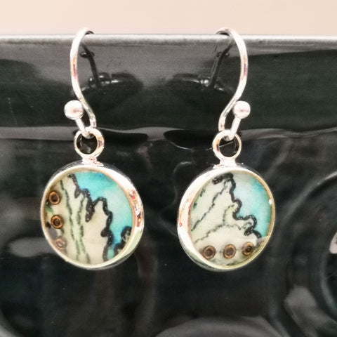 Stitch - silver plated earrings