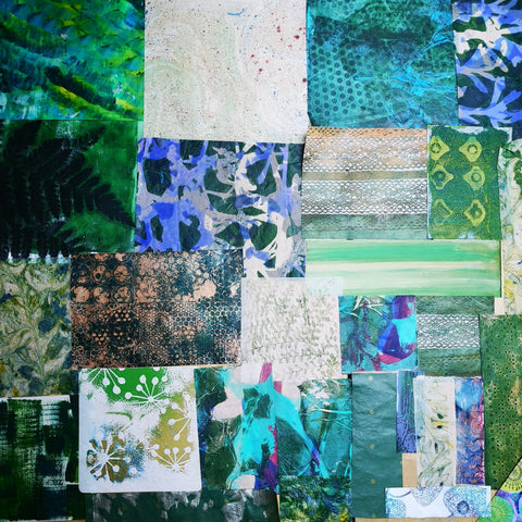 Green - Mixed Media Collage paper pack - great for craft projects
