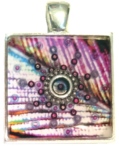 silver plate pendant feather base