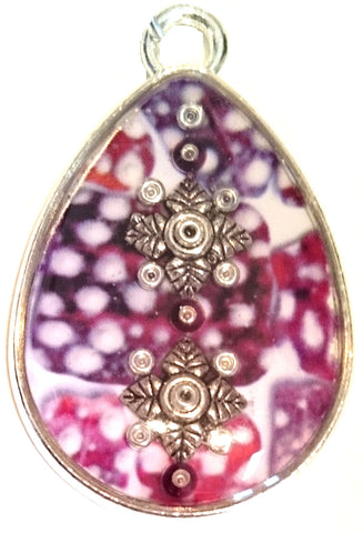 silver plated resin pendant