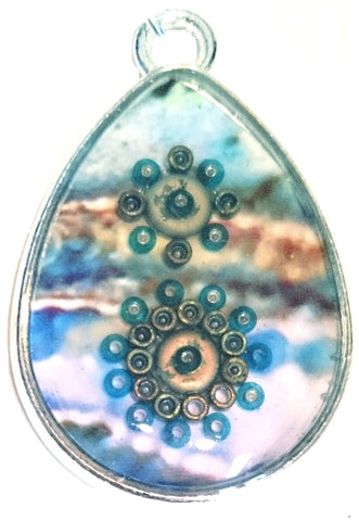 silver plated resin pendant