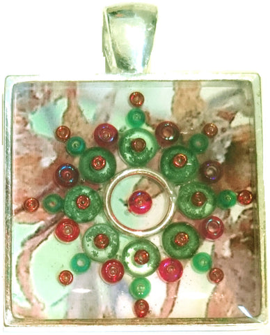 silver plated resin pendant