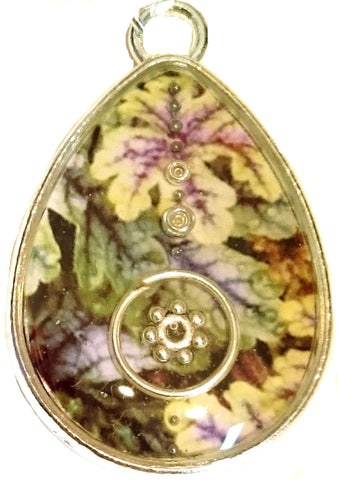 silver plated resin pendant