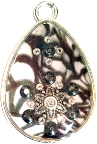 silver plated resin pendant