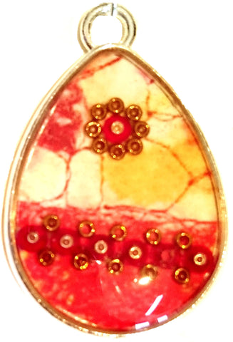 silver plated resin pendant