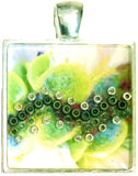 silver plated resin pendant