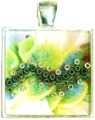 silver plated resin pendant