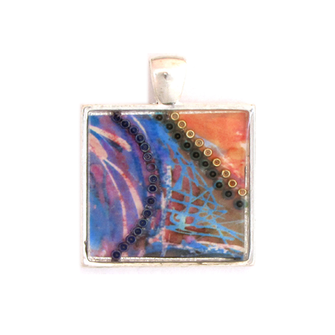 Aqua - silver plated pendant and necklace