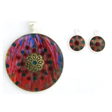 Barnevelder - silver plated necklace and earrings set