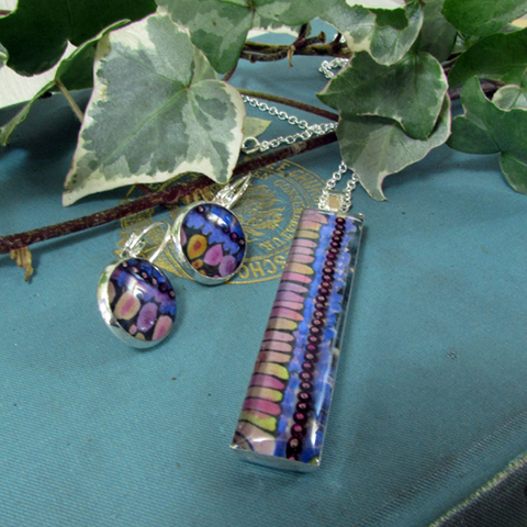 Diadem - silver plated pendant and earring set