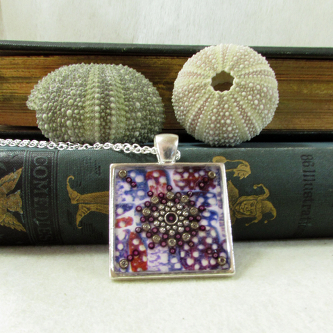 Echinus - silver plated pendant and necklace