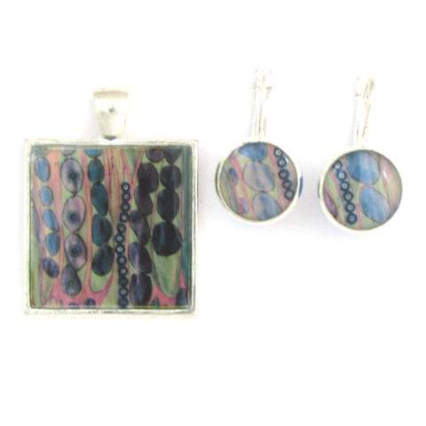 Float - silver plated necklace and earrings set