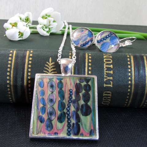 Float - silver plated necklace and earrings set