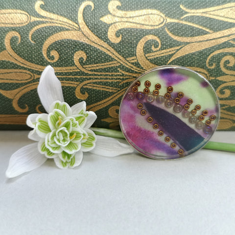 Bromeliad - silver plated brooch