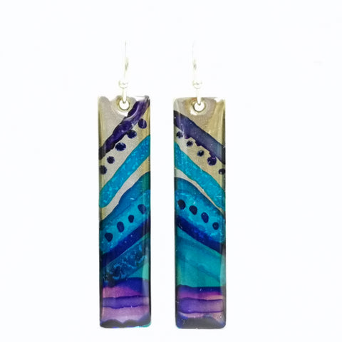 Cheer - long drop earrings with sterling silver earring hooks