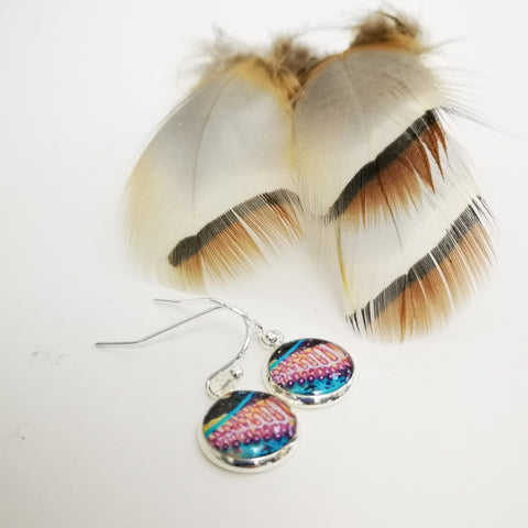 Stitch - silver plated earrings