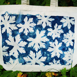 Cyanotype tote bag - large - geranium leaf design