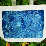 Cyanotype tote bag - large - geranium leaf design
