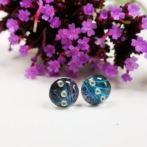 Inkwell - sterling silver earrings