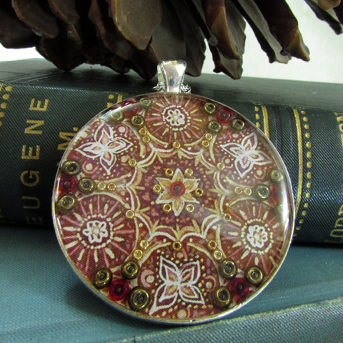 Indian star - silver plated pendant and necklace