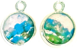 Opal - silver plated earrings