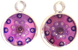 Plum - silver plated earrings