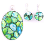 Riverbed - silver plated necklace and earrings set