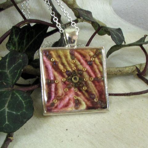 Thread - silver plated pendant and necklace