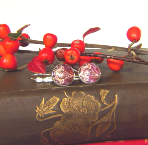 Batik - silver plated earrings