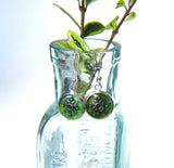 Chartreuse - silver plated earrings
