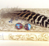 Claret - silver plated earrings