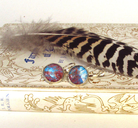 Claret - silver plated earrings