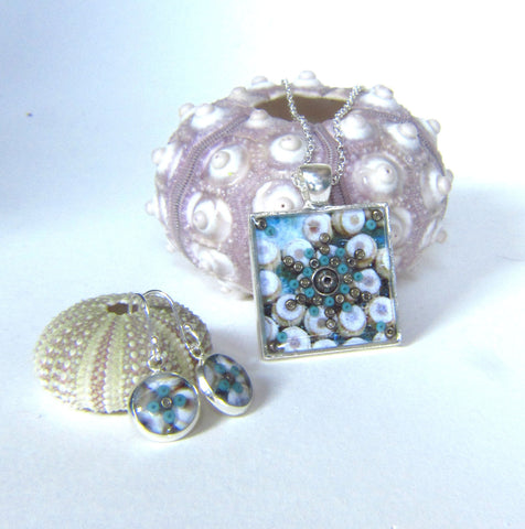 Conceal - silver plated necklace and earrings set