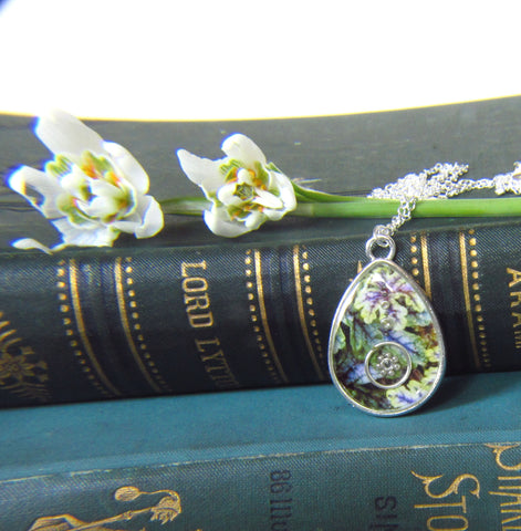 silver plated resin pendant