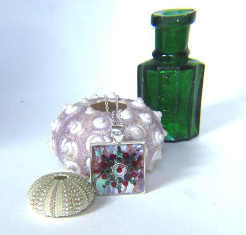 silver plated resin pendant