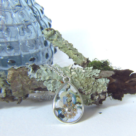 silver plated resin pendant