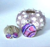 Lilac - silver plated necklace and earrings set