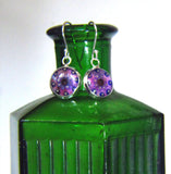 Plum - silver plated earrings