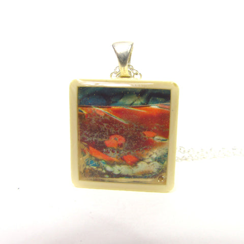 Patina- Scrabble tile necklace